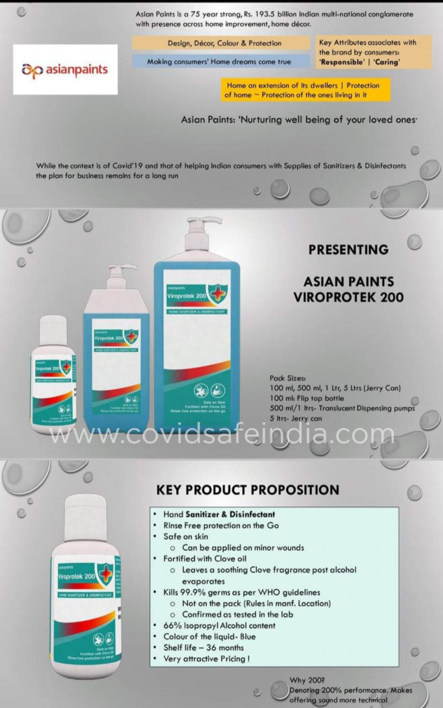 Asian Paints Sanitizers Buy Online