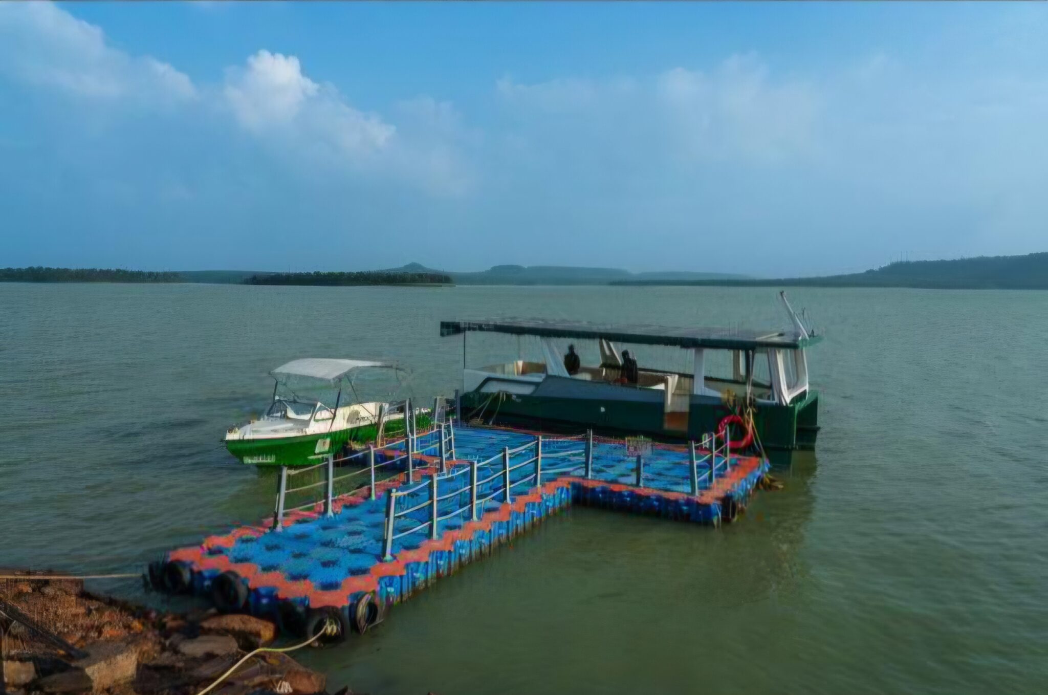 Sunset boat ride at Narwar Lakefront Resort Shivpuri