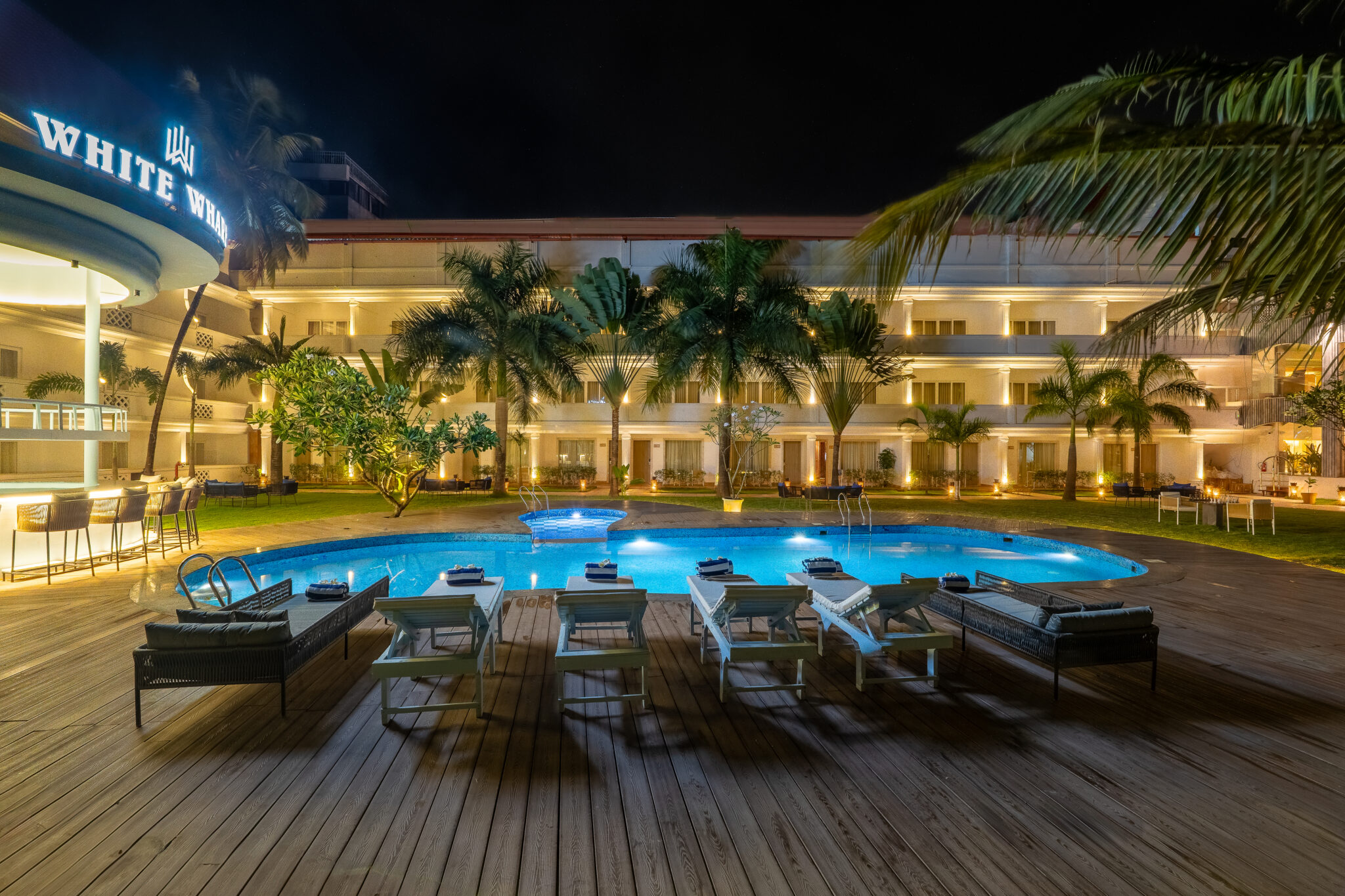 Swimming pool white wharf beach resort Goa